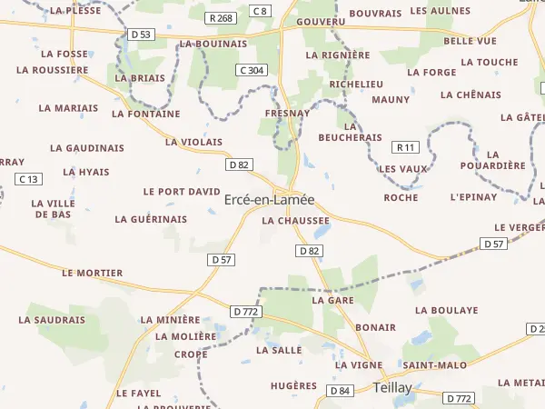 Plan de Ercé-en-Lamée