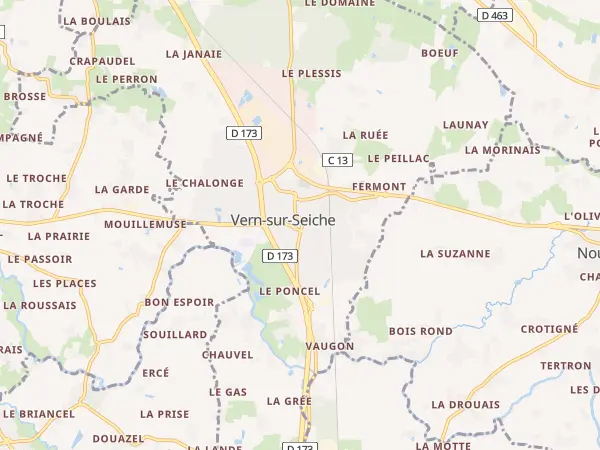 Plan de Vern-sur-Seiche