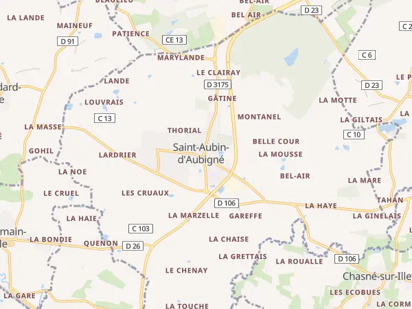 Plan de Saint-Aubin-d’Aubigné