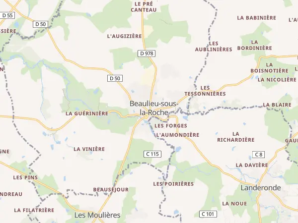Plan de Beaulieu-sous-la-Roche