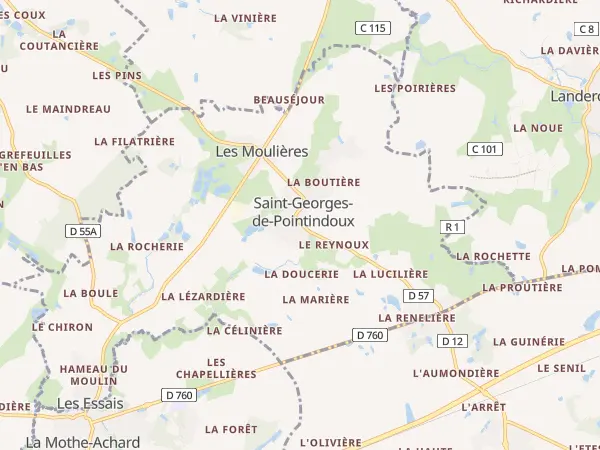 Plan de Saint-Georges-de-Pointindoux