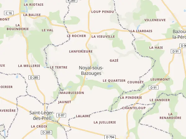 Plan de Noyal-sous-Bazouges