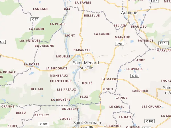 Plan de Saint-Médard-sur-Ille
