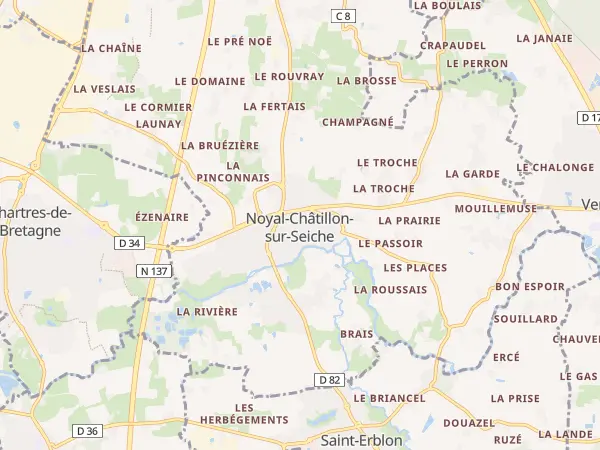 Plan de Noyal-Châtillon-sur-Seiche