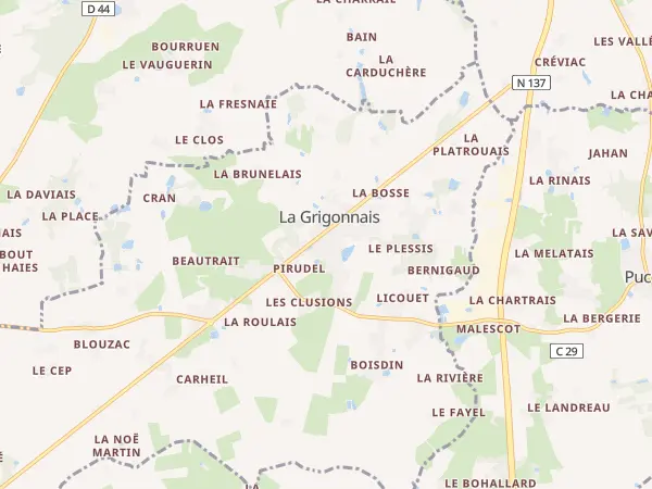 Plan de La Grigonnais