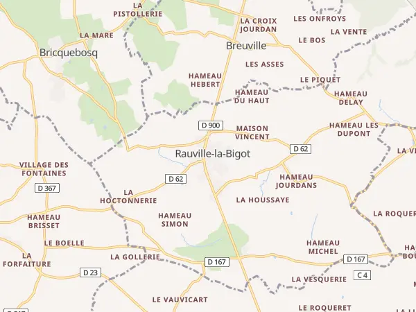 Plan de Rauville-la-Bigot