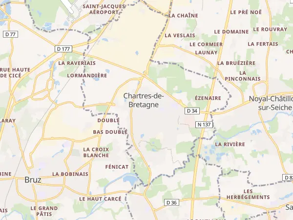 Plan de Chartres-de-Bretagne