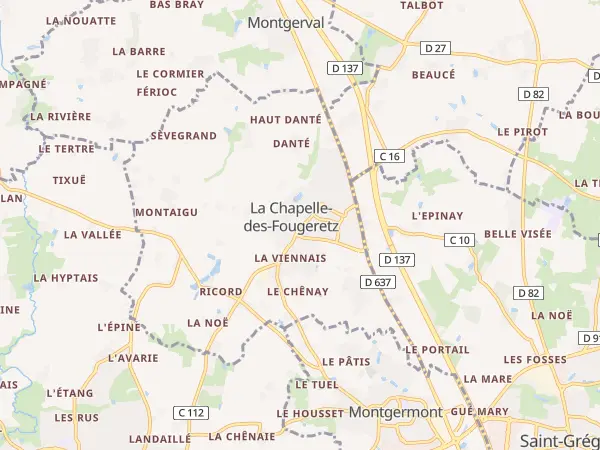 Plan de La Chapelle-des-Fougeretz