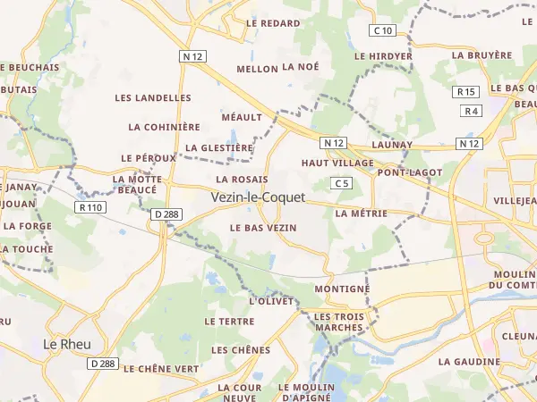 Plan de Vezin-le-Coquet