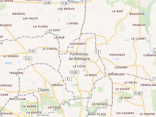Plan de Parthenay-de-Bretagne