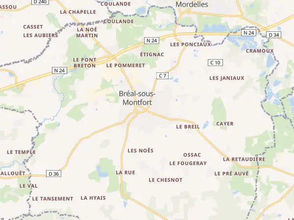 Plan de Bréal-sous-Montfort