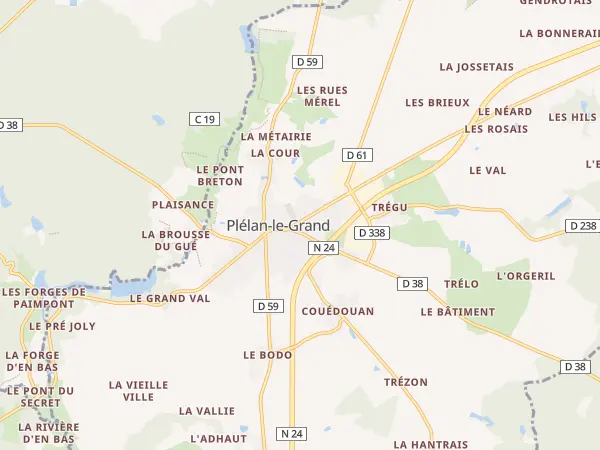 Plan de Plélan-le-Grand