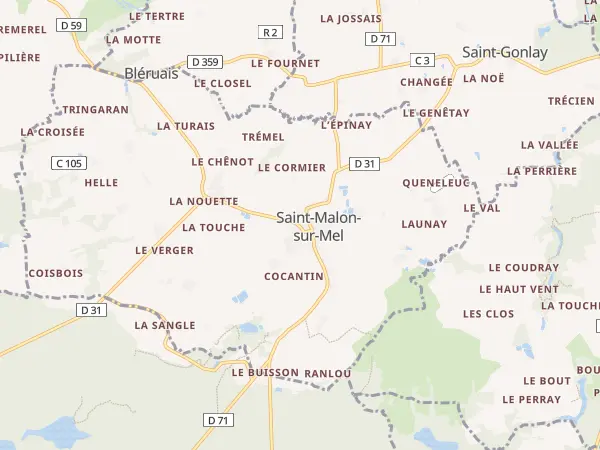 Plan de Saint-Malon-sur-Mel