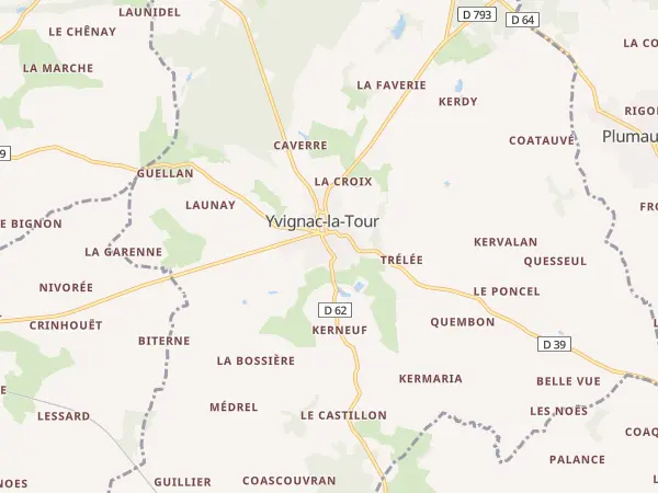 Plan de Yvignac-la-Tour