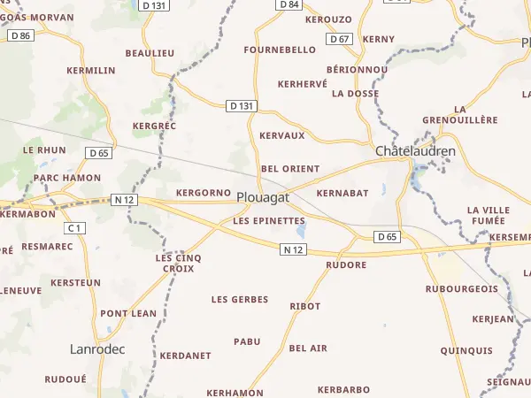 Plan de Châtelaudren-Plouagat
