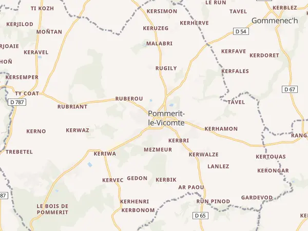 Plan de Pommerit-le-Vicomte