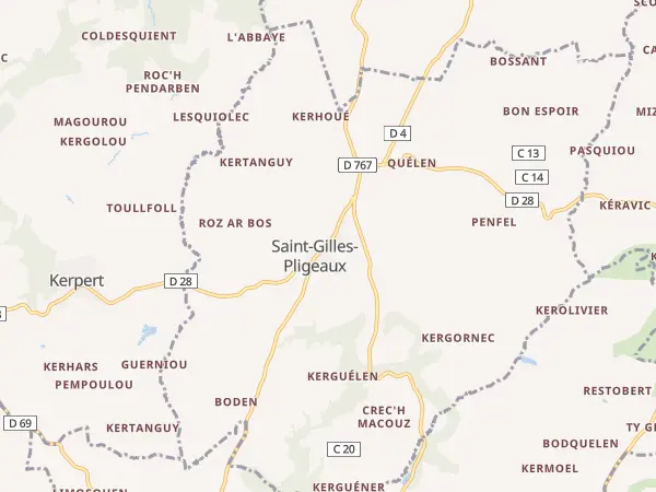 Plan de Saint-Gilles-Pligeaux
