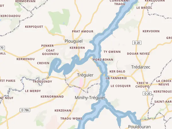 Plan de Tréguier