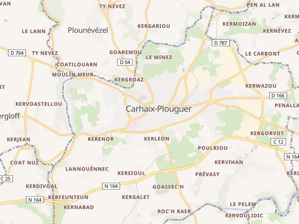 Plan de Carhaix-Plouguer