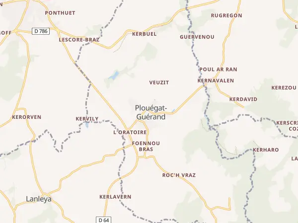 Plan de Plouégat-Guérand