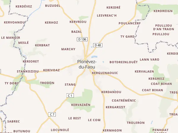 Plan de Plonévez-du-Faou