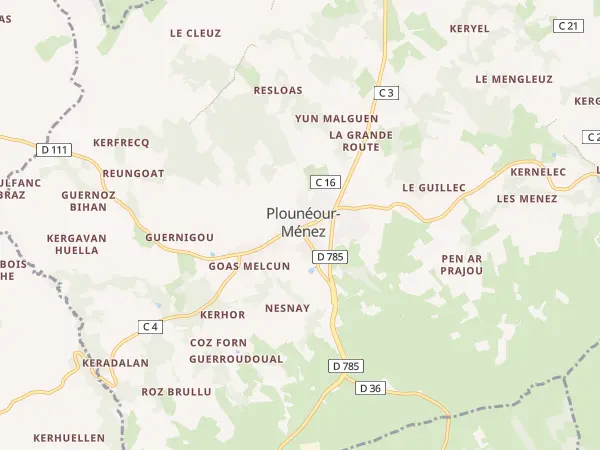 Plan de Plounéour-Ménez