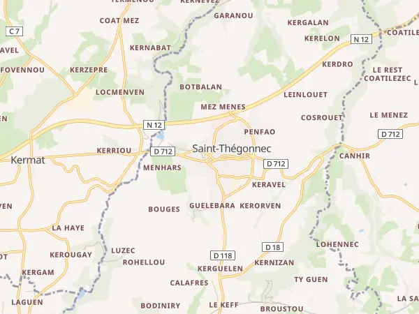 Plan de Saint-Thégonnec Loc-Eguiner
