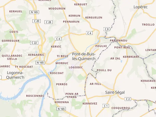 Plan de Pont-de-Buis-lès-Quimerch