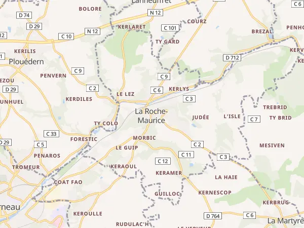Plan de La Roche-Maurice