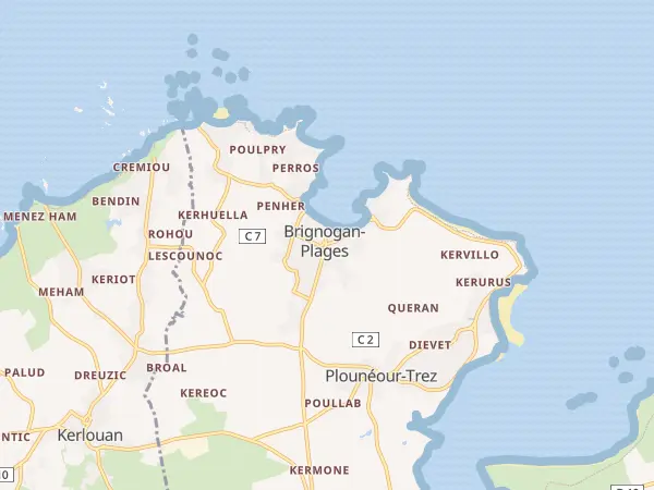 Plan de Plounéour-Brignogan-plages