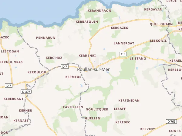 Plan de Poullan-sur-Mer