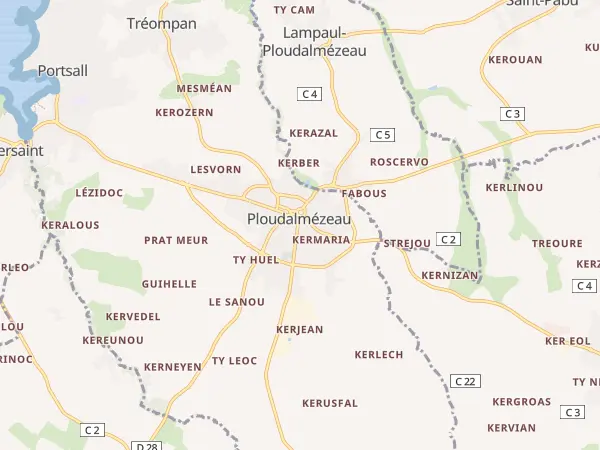 Plan de Ploudalmézeau