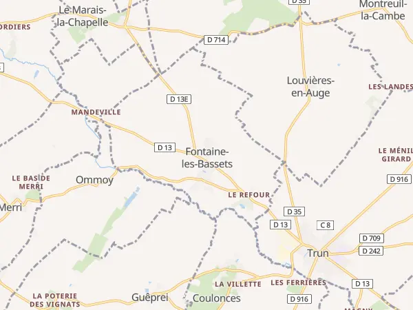 Plan de Fontaine-les-Bassets