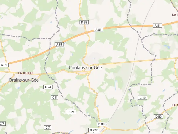 Plan de Coulans-sur-Gée