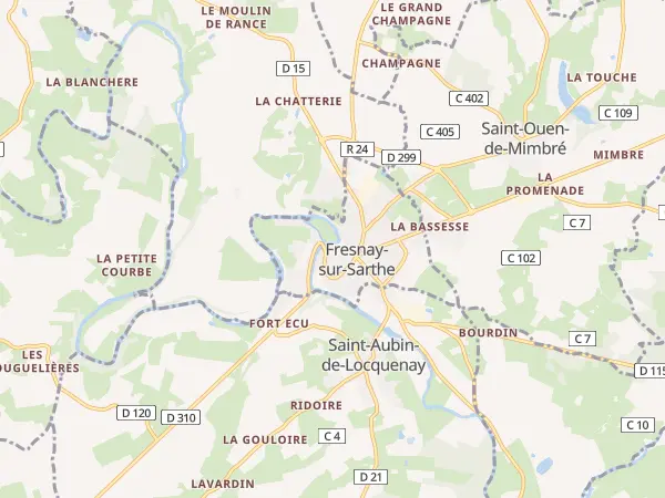 Plan de Fresnay-sur-Sarthe