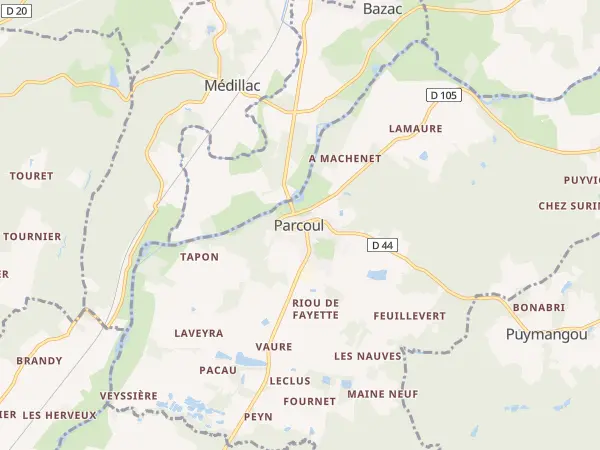 Plan de Parcoul-Chenaud