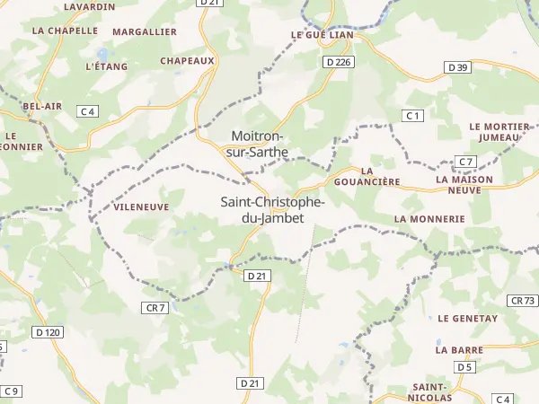 Plan de Saint-Christophe-du-Jambet