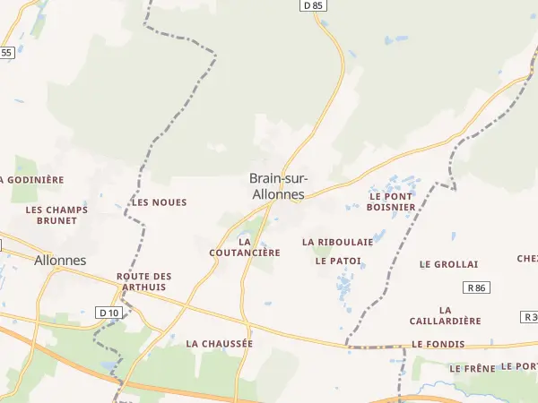 Plan de Brain-sur-Allonnes