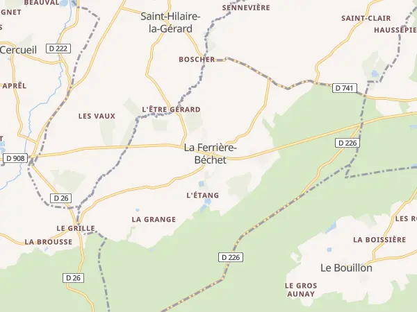 Plan de La Ferrière-Béchet