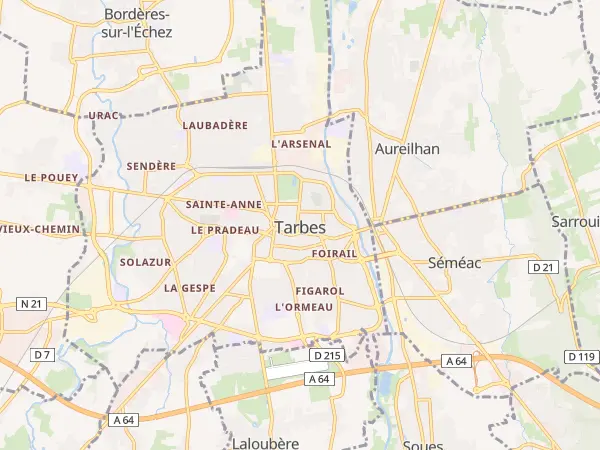 Plan de Tarbes