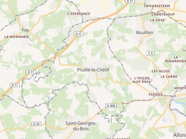 Plan de Pruillé-le-Chétif