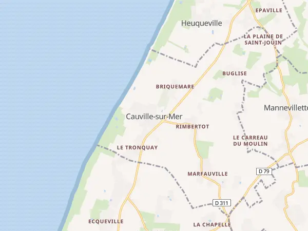 Plan de Cauville-sur-Mer