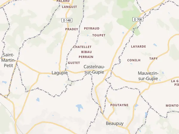 Plan de Castelnau-sur-Gupie