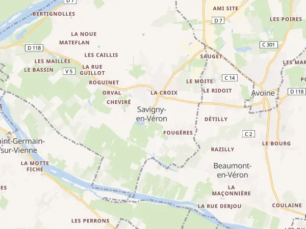 Plan de Savigny-en-Véron