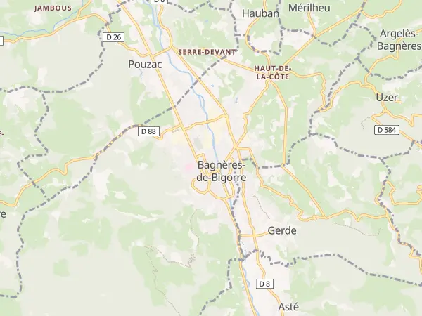 Plan de Bagnères-de-Bigorre