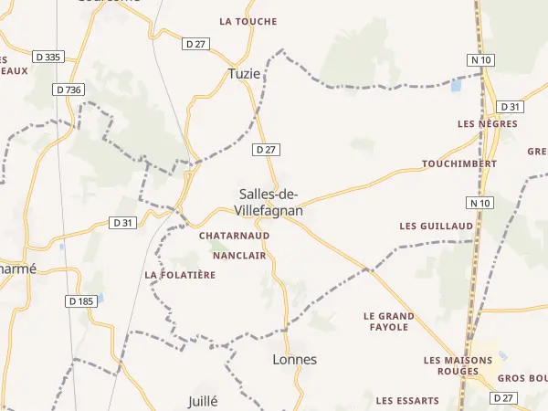Plan de Salles-de-Villefagnan