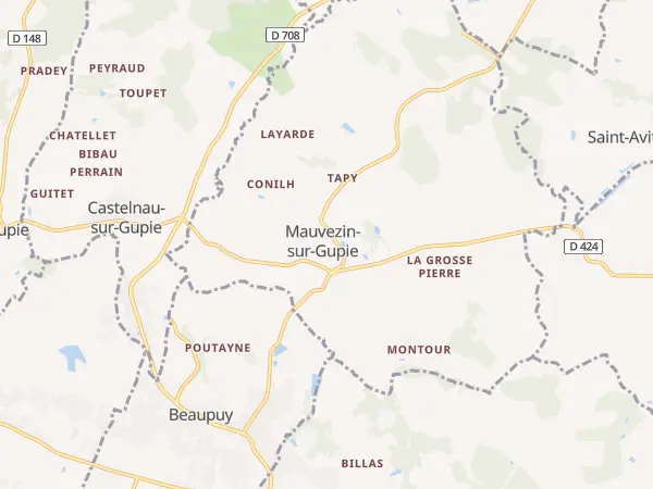 Plan de Mauvezin-sur-Gupie