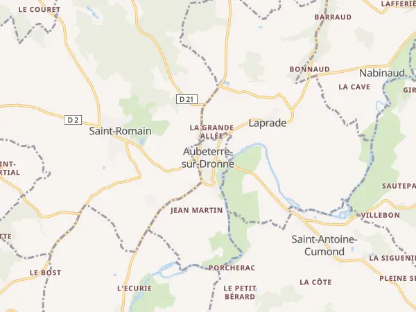 Plan de Aubeterre-sur-Dronne