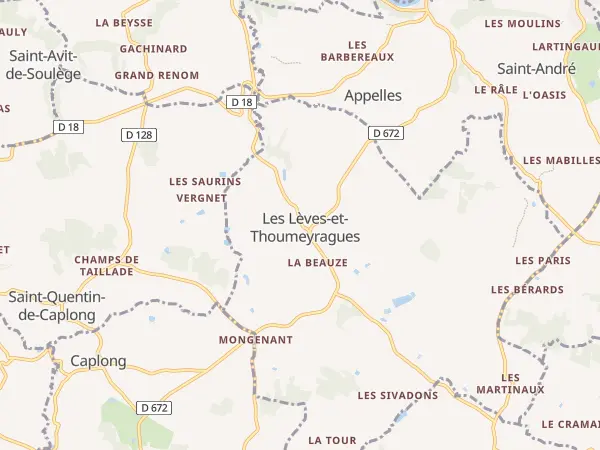 Plan des Lèves-et-Thoumeyragues