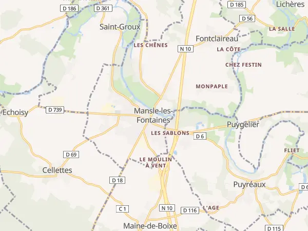 Plan de Mansle-les-Fontaines